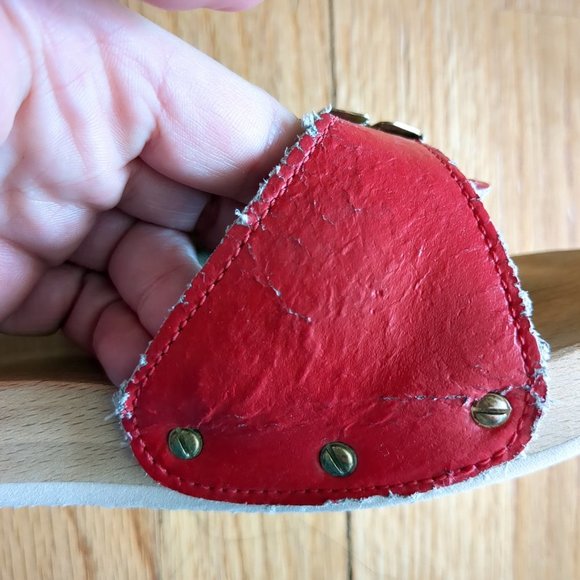 Dr. Scholl’s 70's Original Collection Leather Wood Slide Exercise Clog Sandals - Picture 8 of 12